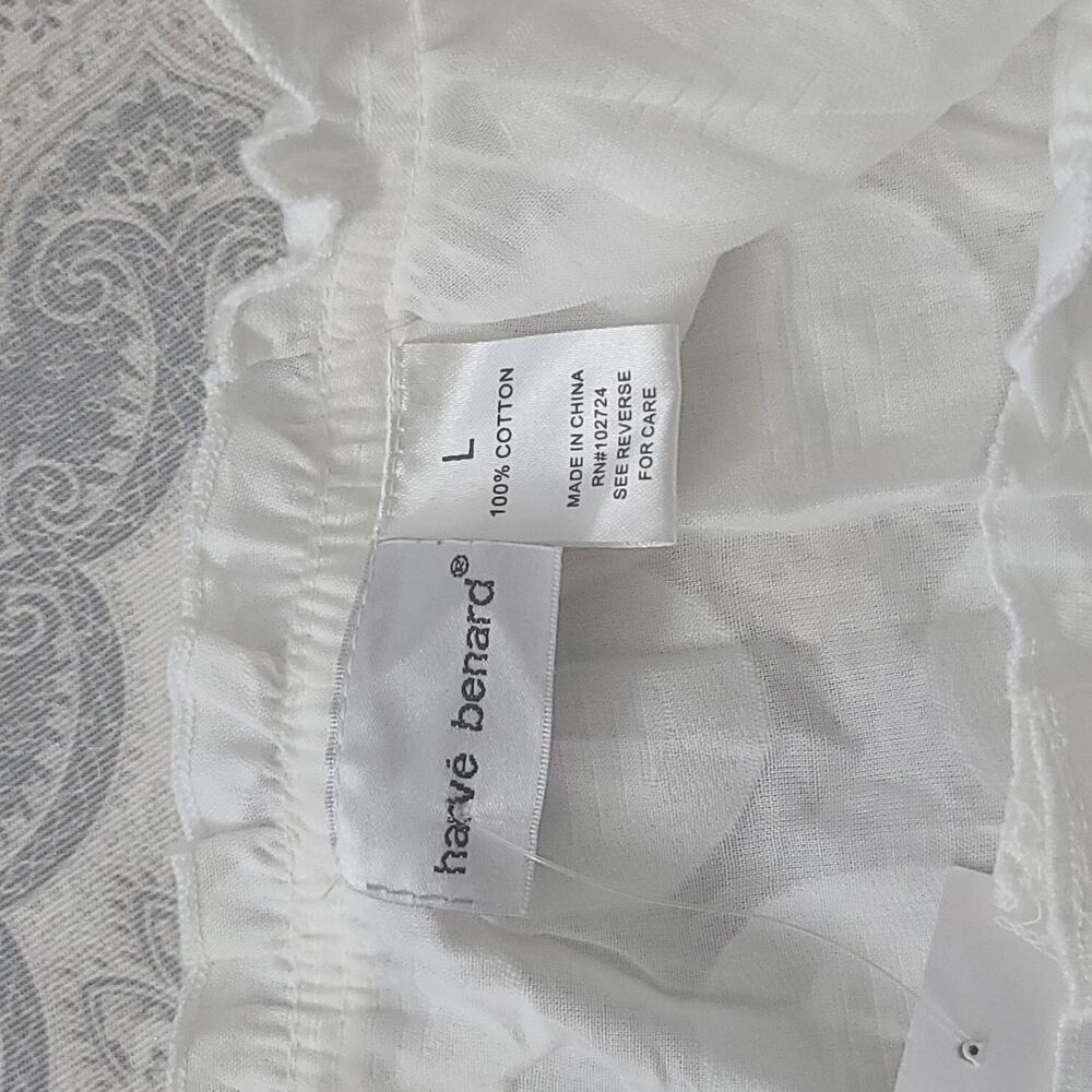 Harve Benard Vintage100% cotton Dot detail women's blouse Ivory Size Large - Picture 6 of 7
